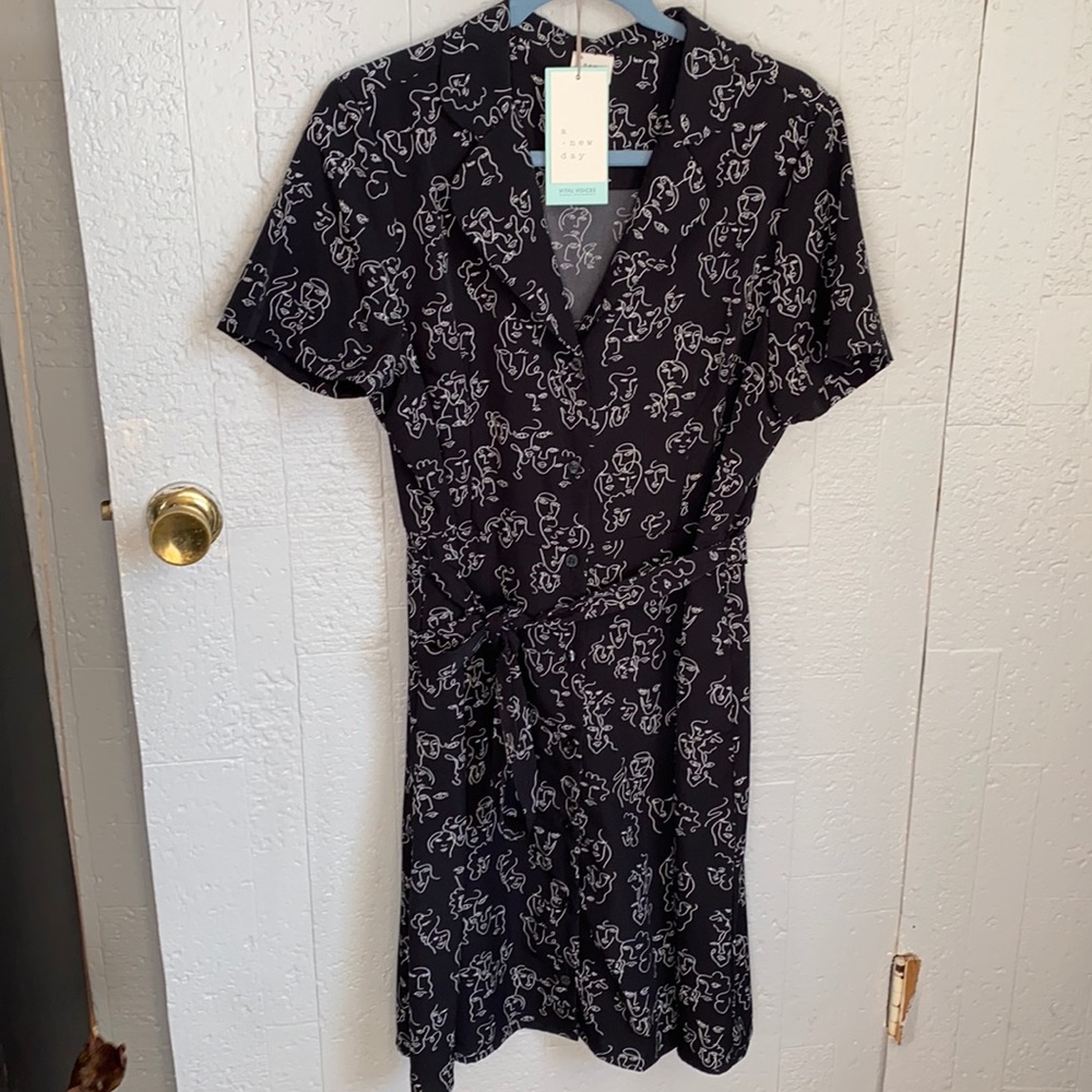 A New Day Black and White Wrap Dress